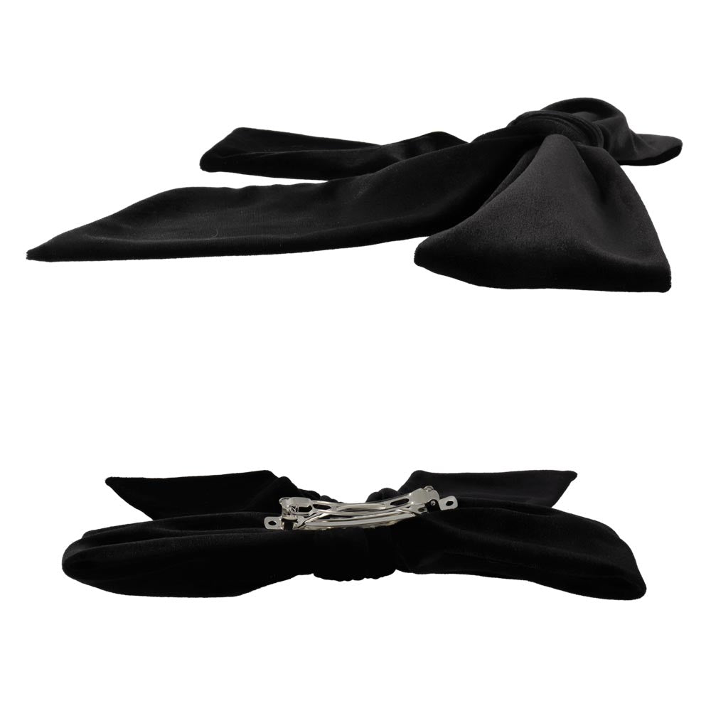 Black Velvet Bow Barrette