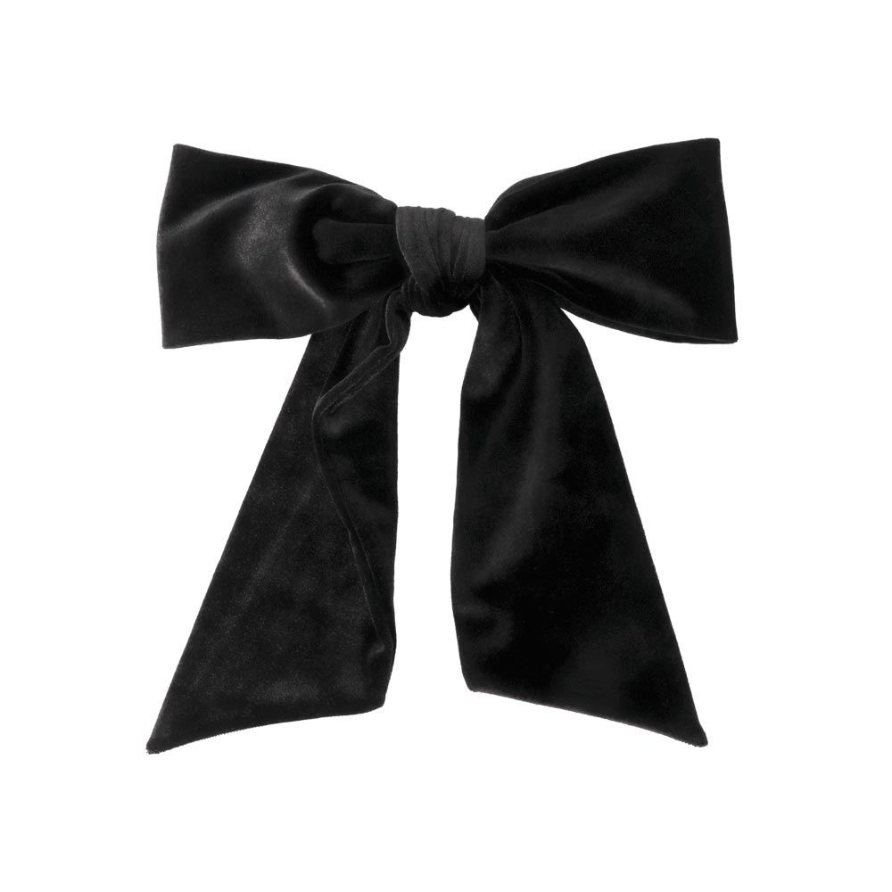 Black Velvet Bow Barrette