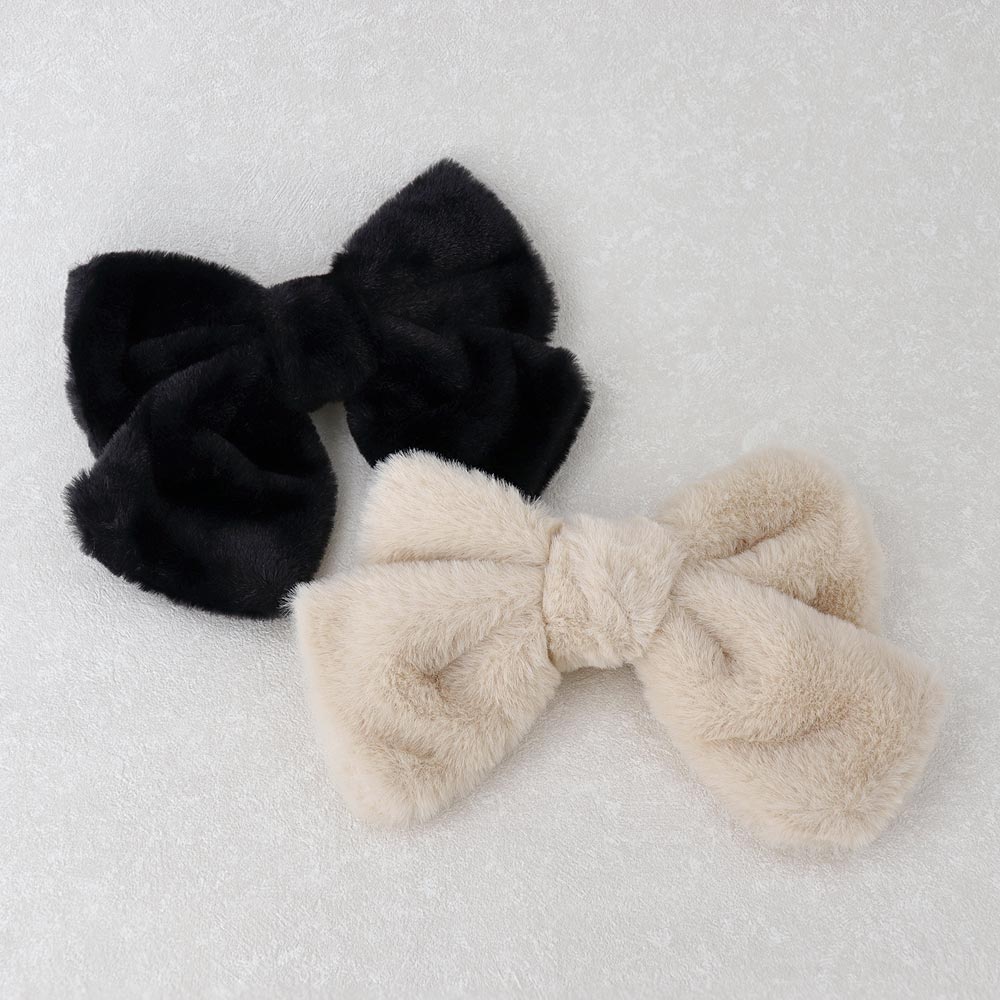 Furry Bow hair Barrette