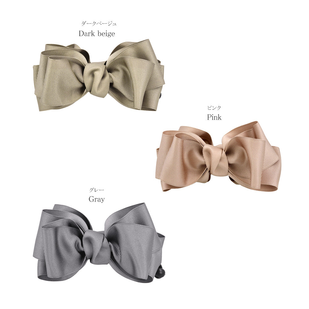 Neutral Layered Bow Banana Clip