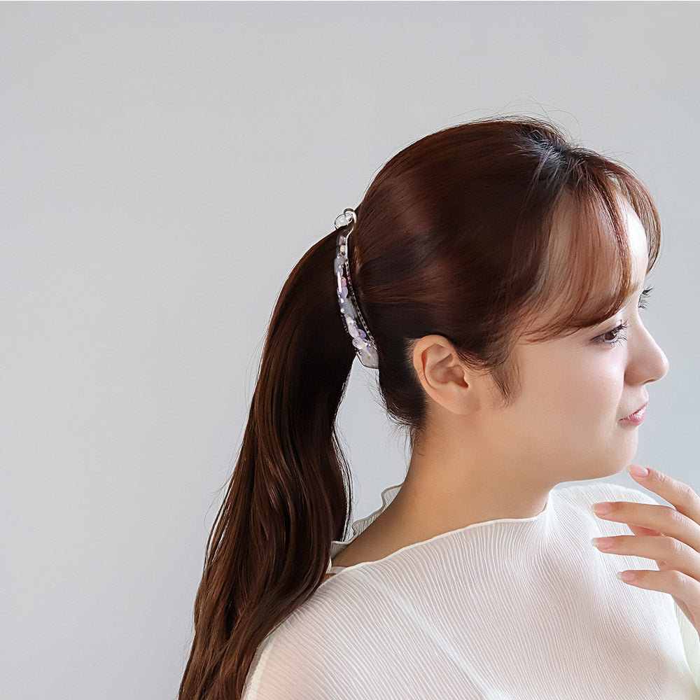 Flower Resin Banana Hair Clip