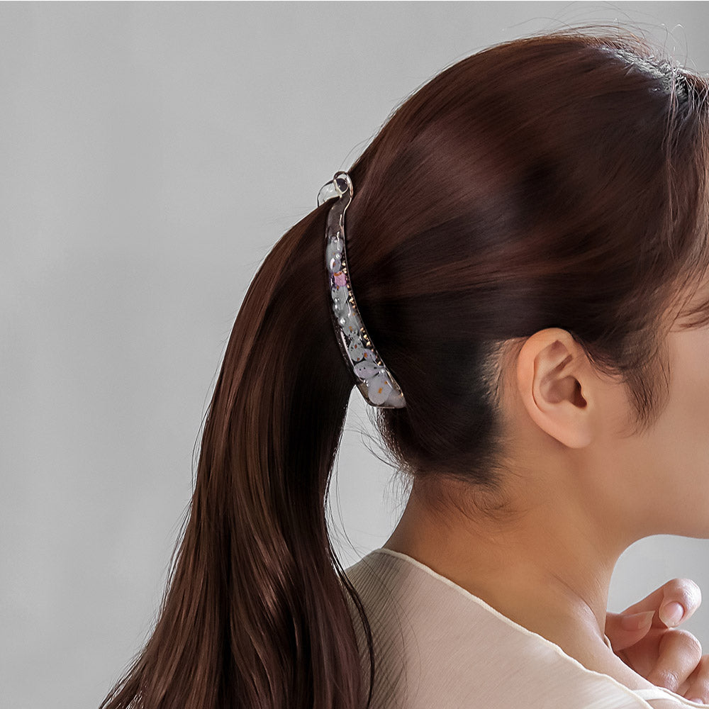 Flower Resin Banana Hair Clip