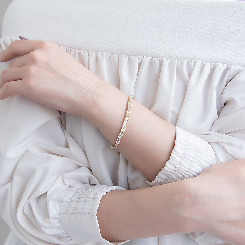 Cubic Zirconia Cupchain Slider Bracelet