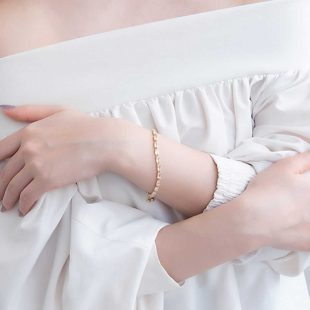 Baguette Cubic Zirconia Slider Bracelet