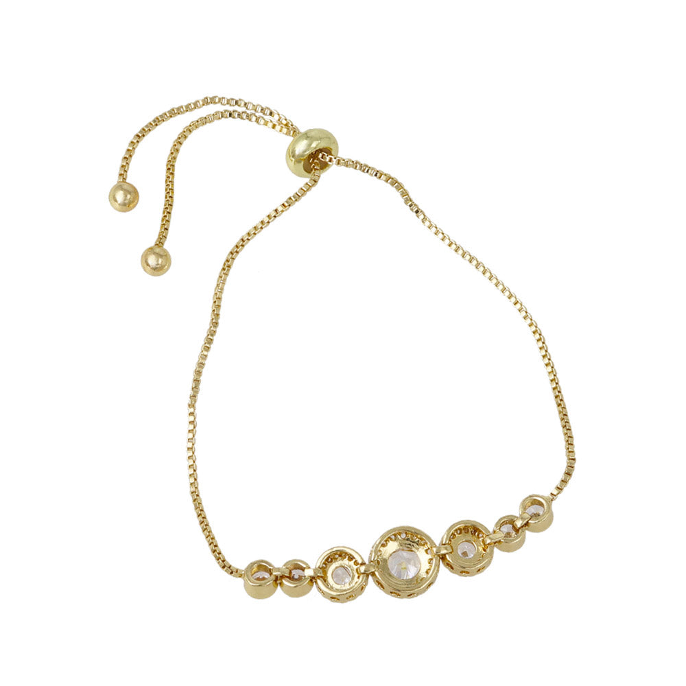 Graduated Cubic Zirconia Bezel Slider Bracelet