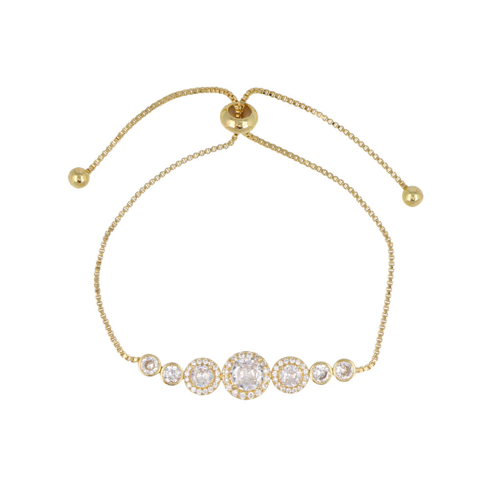 Graduated Cubic Zirconia Bezel Slider Bracelet