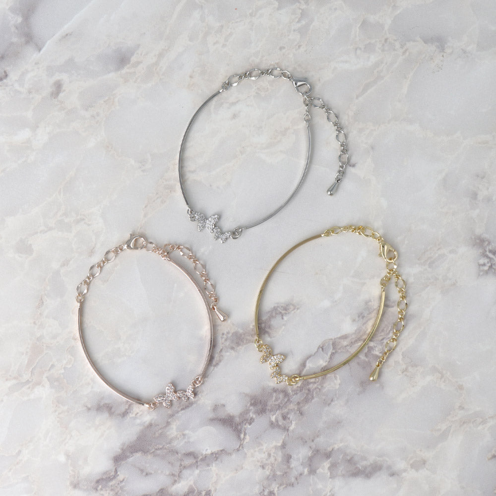 Pave Double Butterfly Bracelet - osewaya