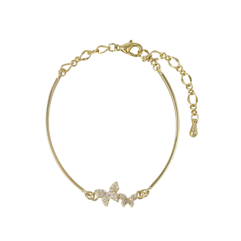 Pave Double Butterfly Bracelet