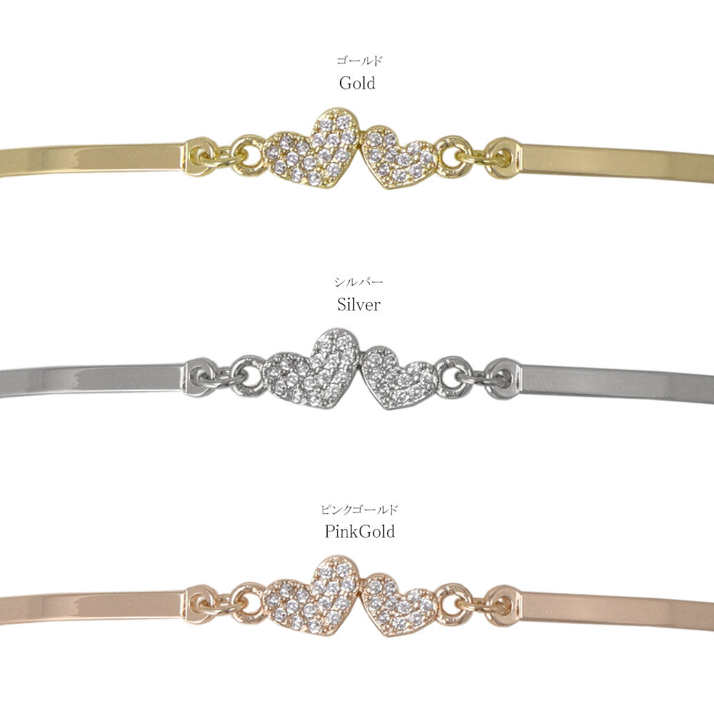 Pave Double Heart Bracelet