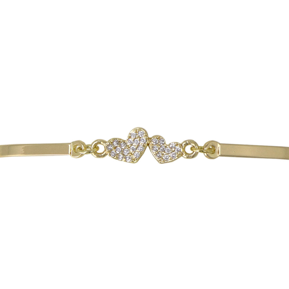 Pave Double Heart Bracelet