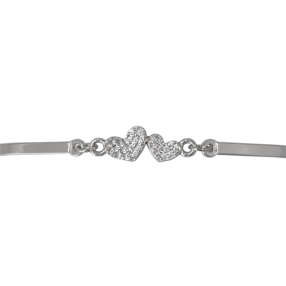 Pave Double Heart Bracelet