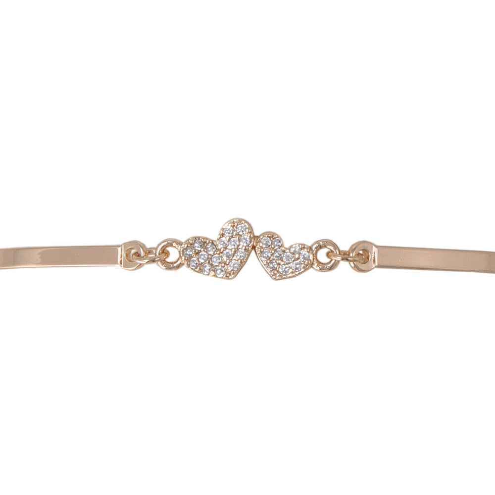 Pave Double Heart Bracelet