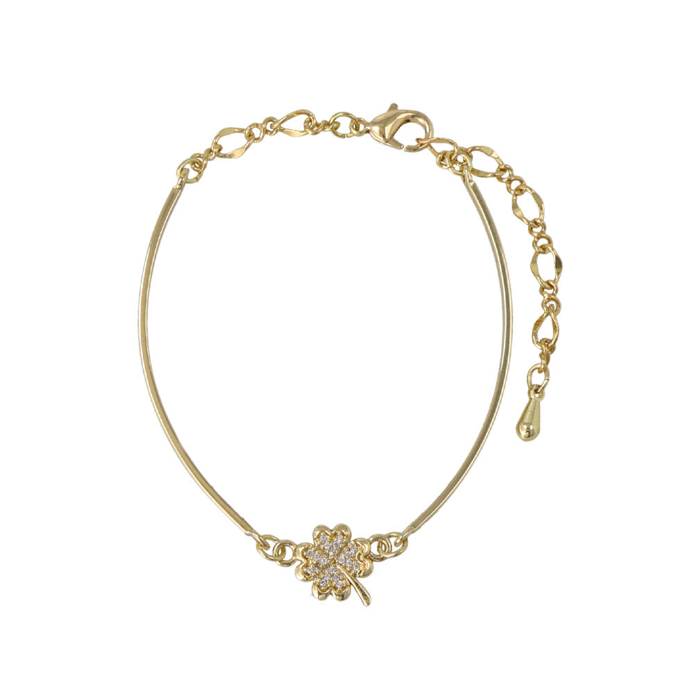 Pave Lucky Clover Bracelet