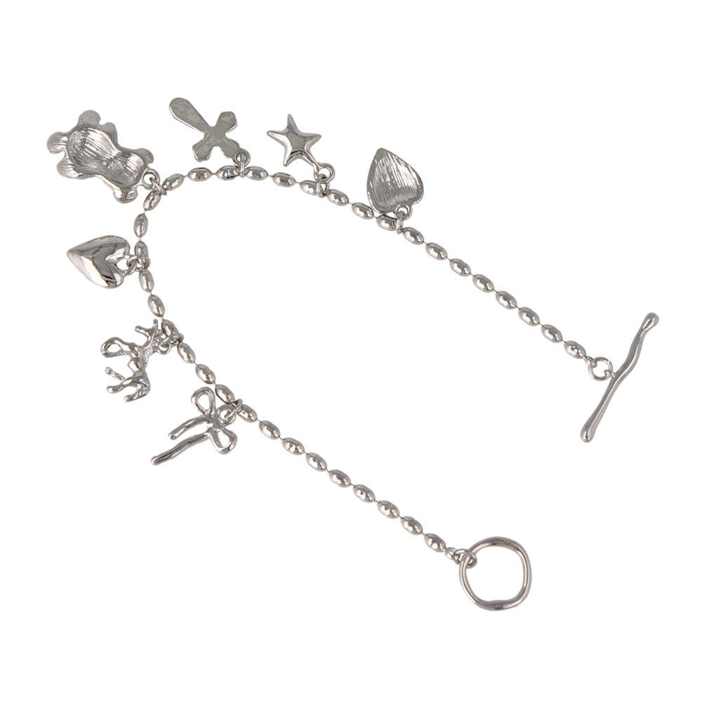 Fancy Mixed Charm Toggle Bracelet