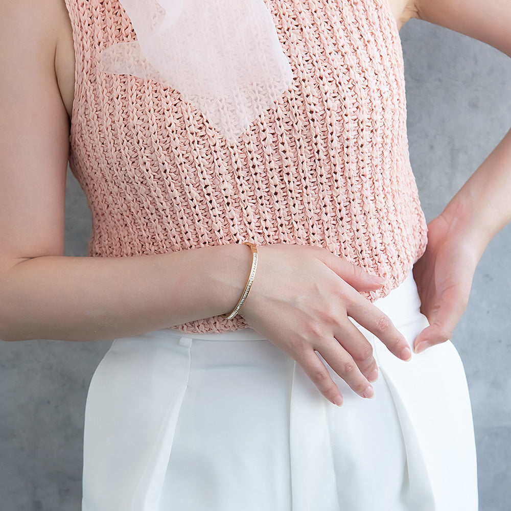 Pave Stainless Steel Hinge Bangle