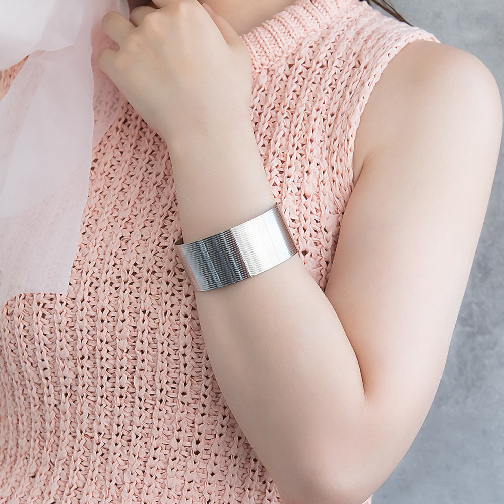 Striped Wide Cuff Bangle