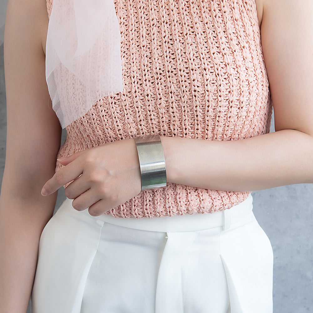 Striped Wide Cuff Bangle