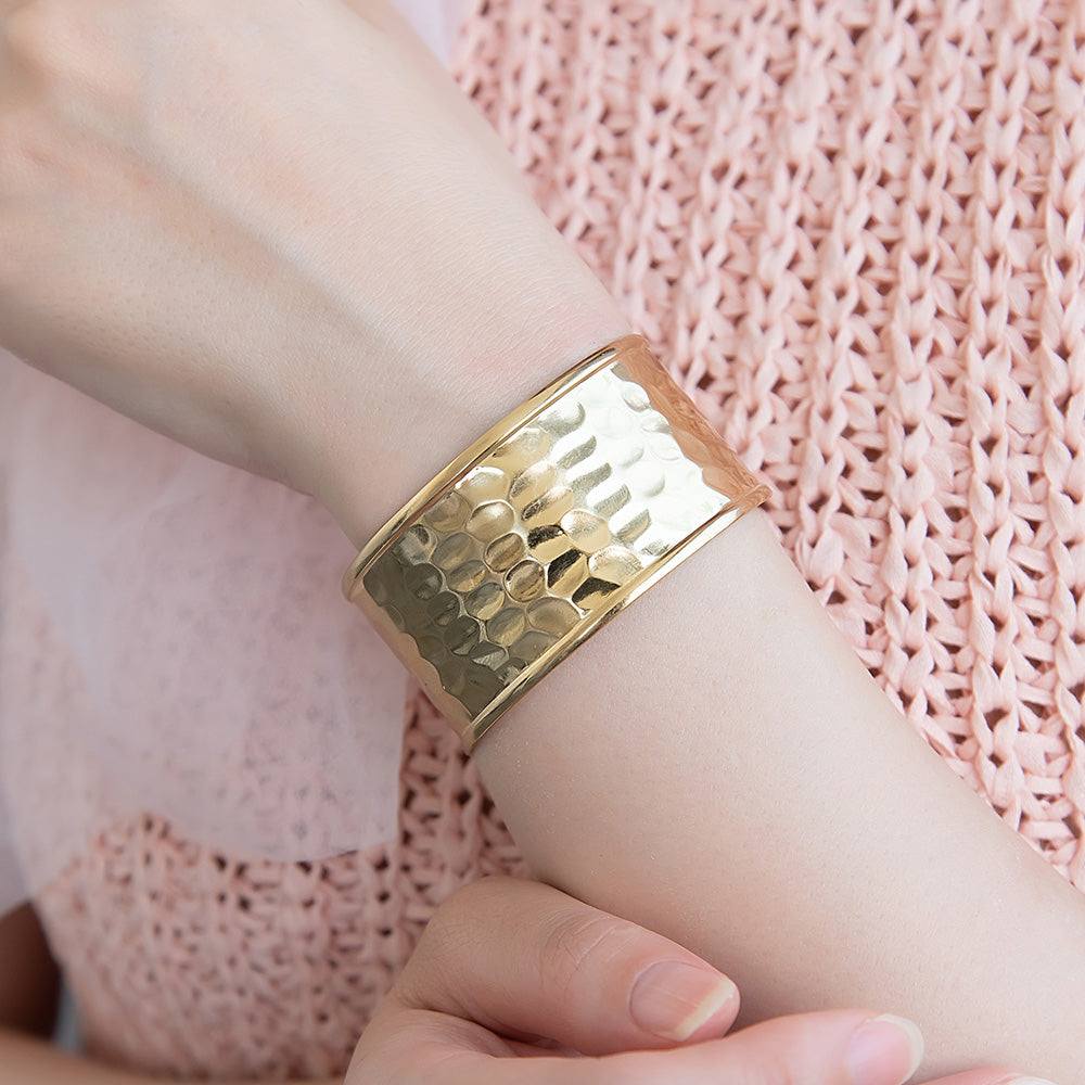 Hammered Wide Cuff Bangle