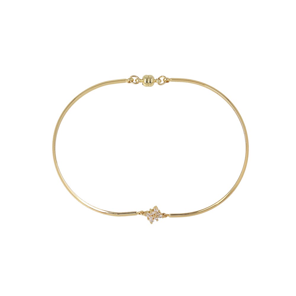 Rhombus CZ Magnetic Clasp Bracelet