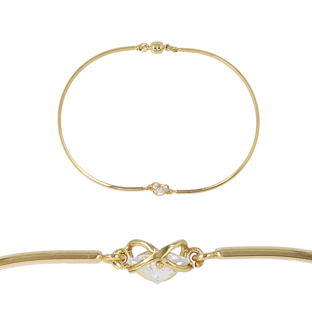 Triangle CZ Magnetic Clasp Bracelet