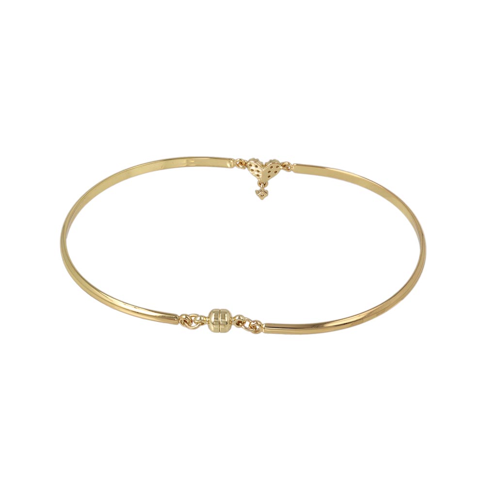 Heart CZ Magnetic Clasp Bracelet
