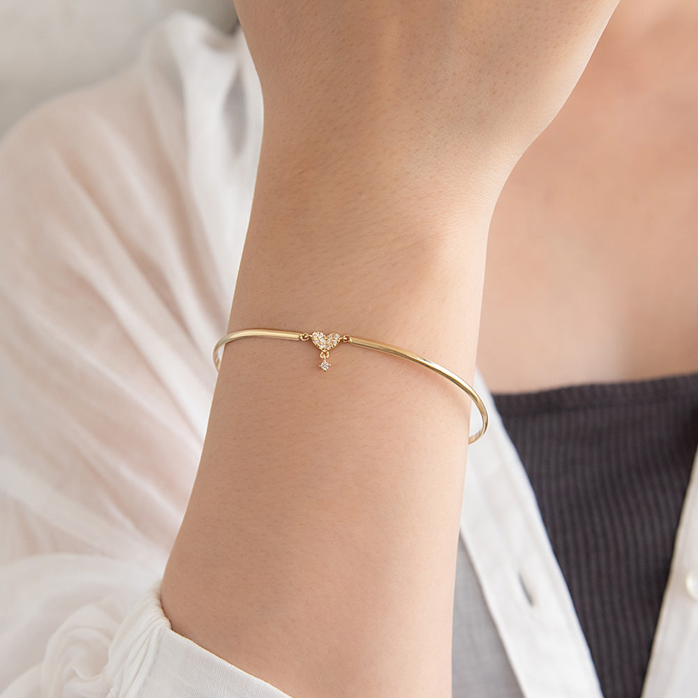 Heart CZ Magnetic Clasp Bracelet