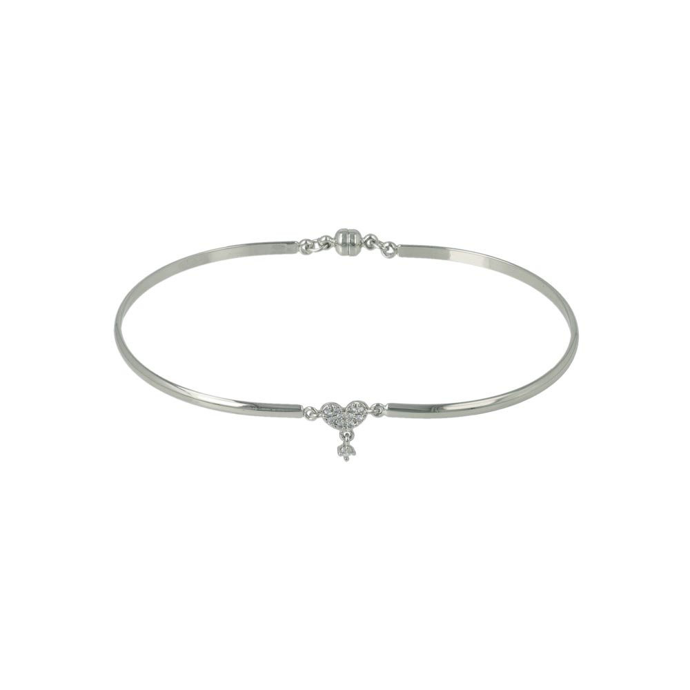 Heart CZ Magnetic Clasp Bracelet