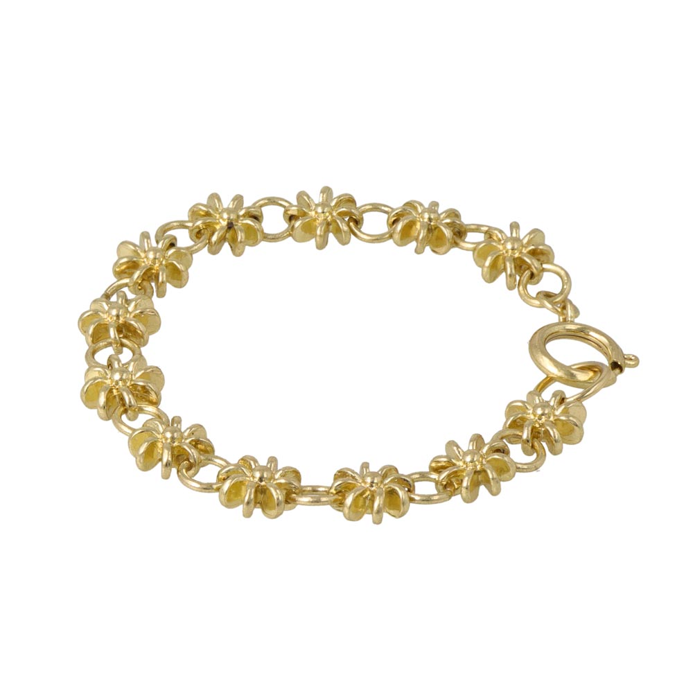 Awesome Flower and Circle Link Bracelet