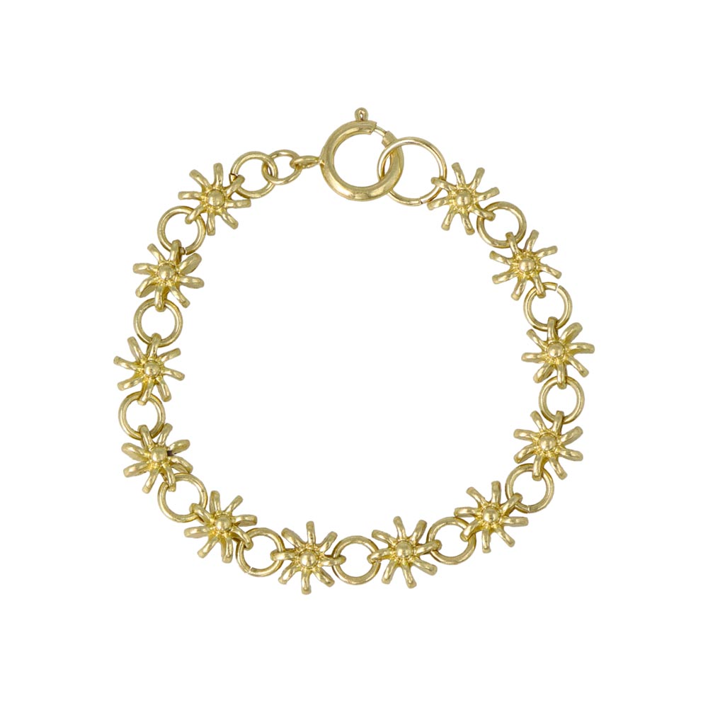 Awesome Flower and Circle Link Bracelet