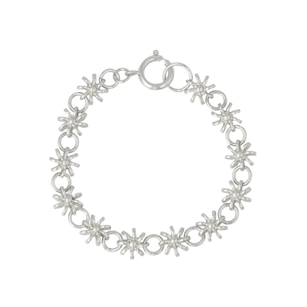 Awesome Flower and Circle Link Bracelet