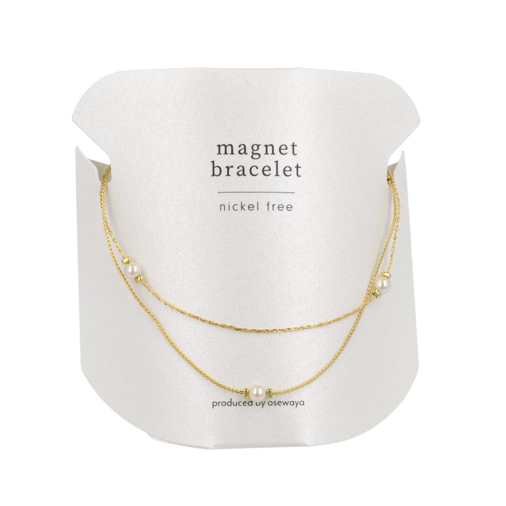 Pearlized Magnetic Clasp Layered Bracelet