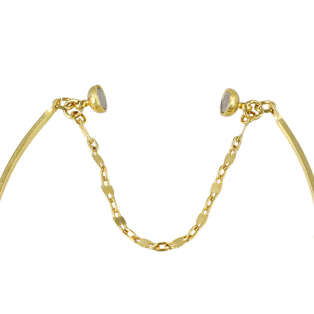 Stone Station Bar Link Magnetic Clasp Bracelet