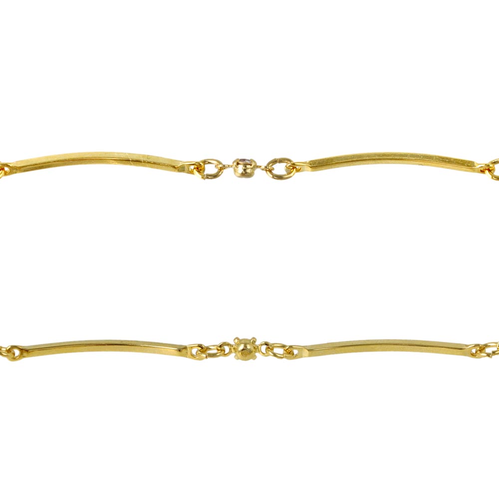 Stone Station Bar Link Magnetic Clasp Bracelet
