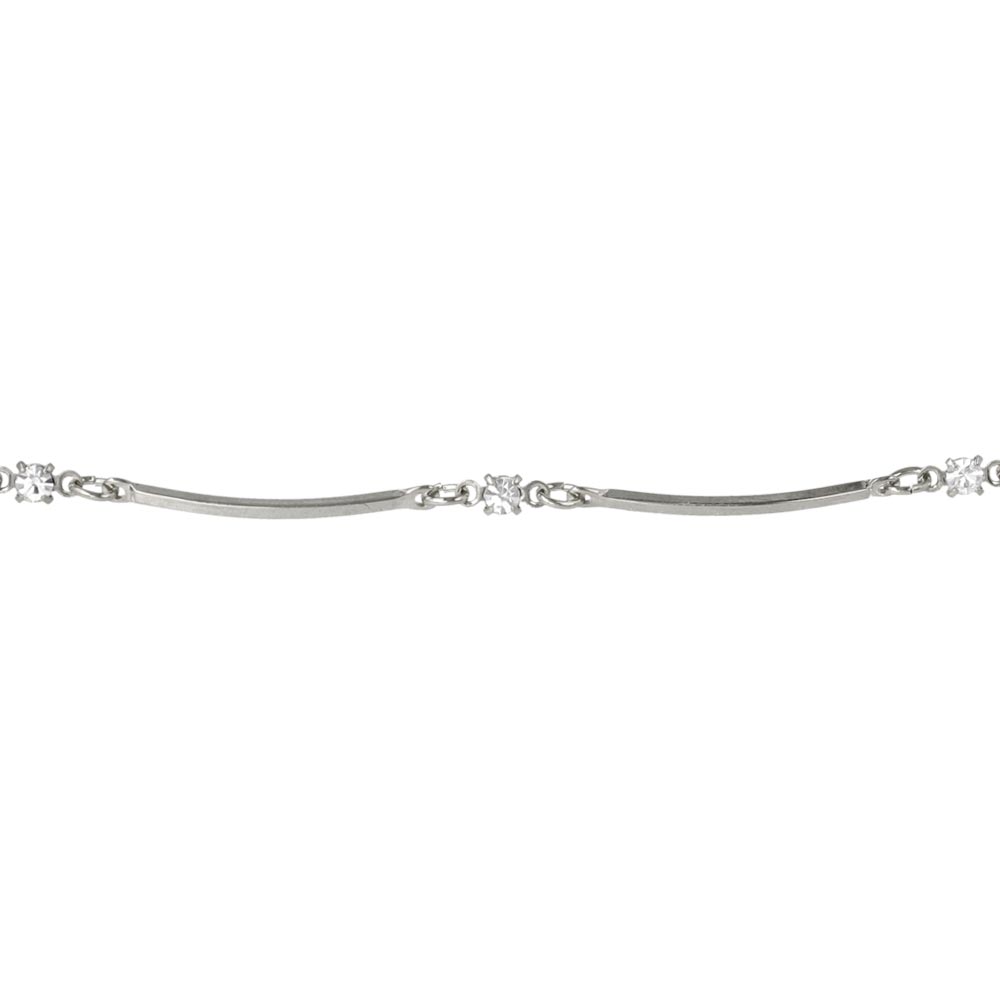 Stone Station Bar Link Magnetic Clasp Bracelet