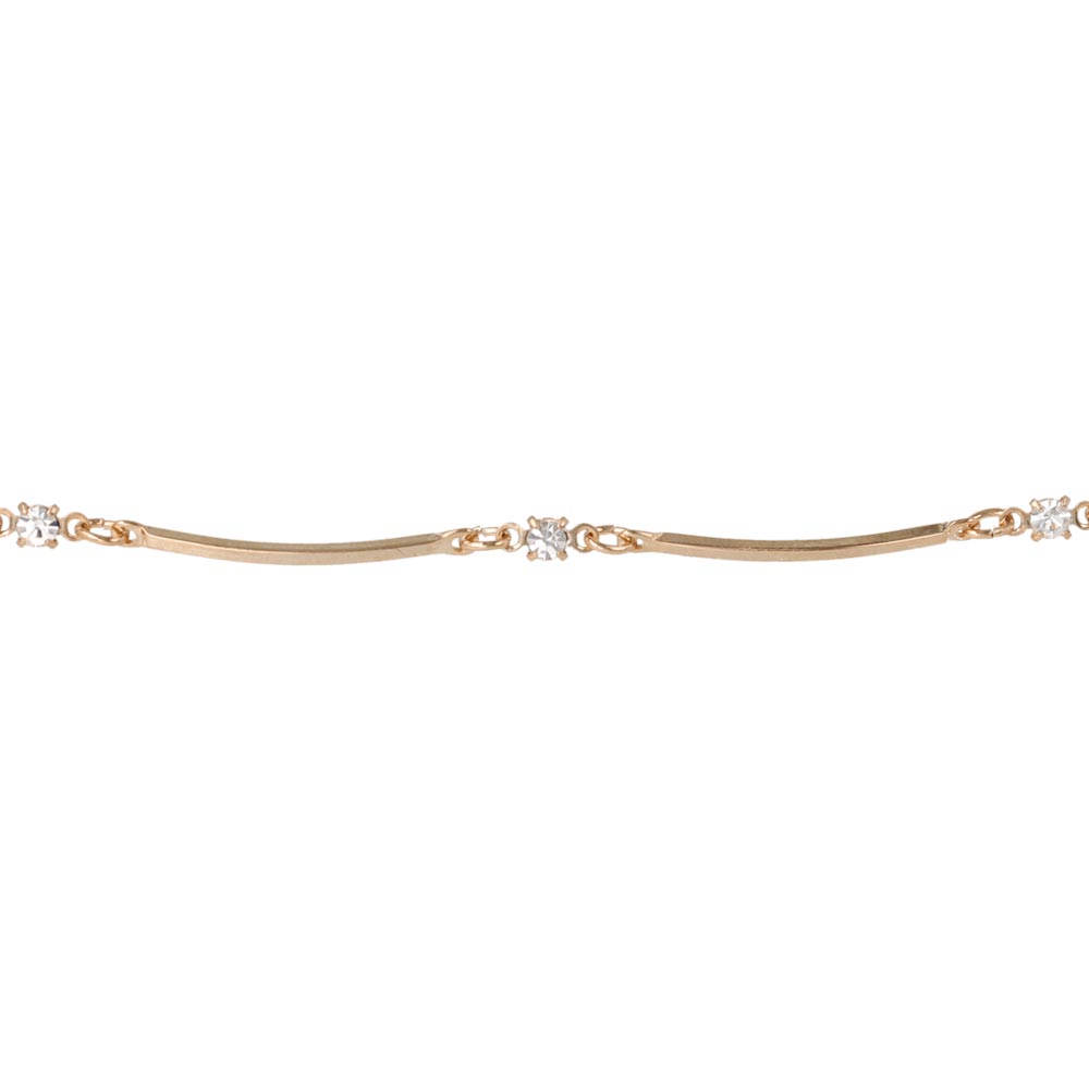 Stone Station Bar Link Magnetic Clasp Bracelet