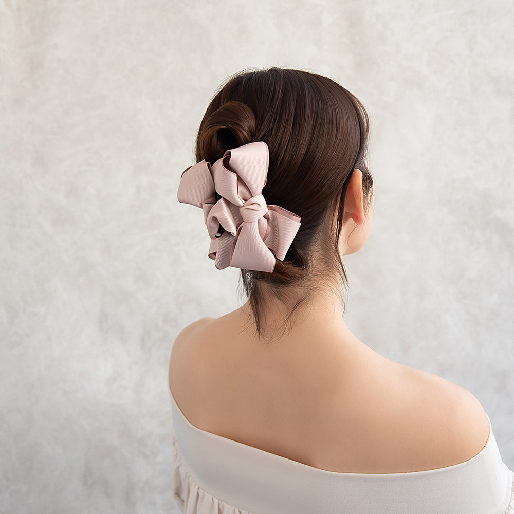 Soft Two Tone Bow Hair Claw Clip