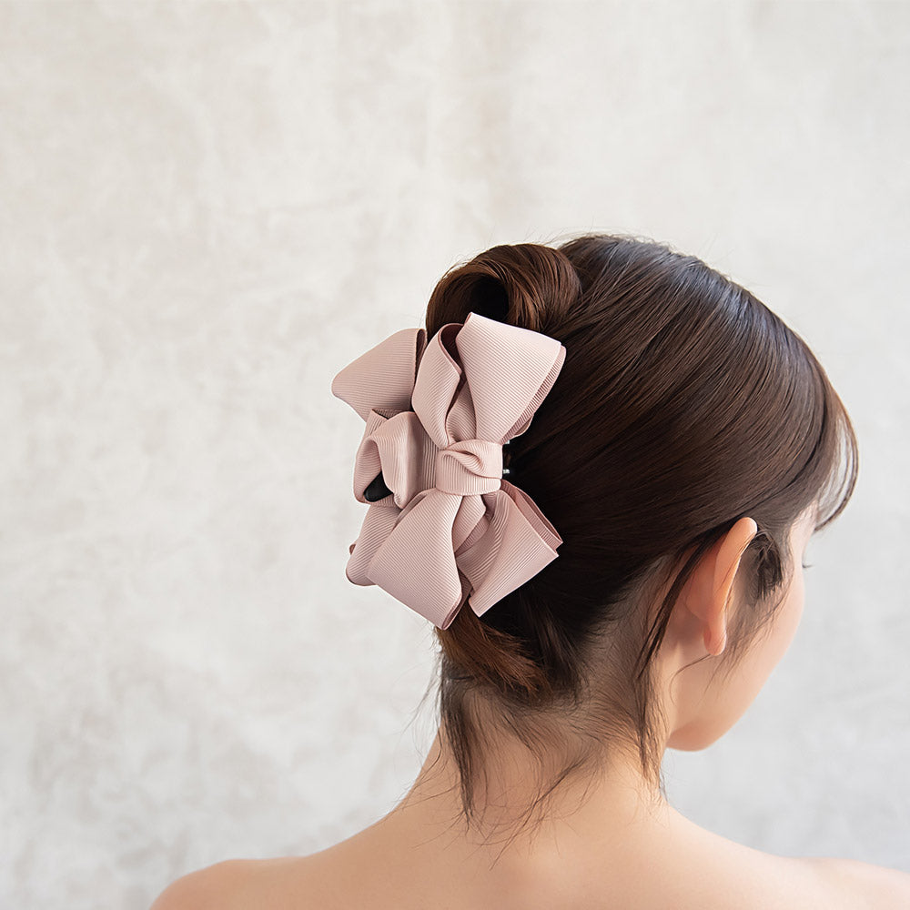 Soft Two Tone Bow Hair Claw Clip