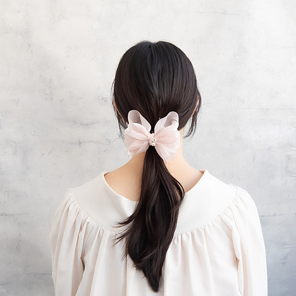 Sheer Shimmering Bow Hair Claw