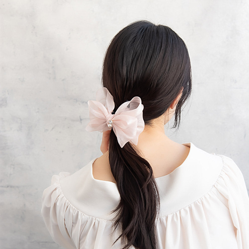Sheer Shimmering Bow Hair Claw