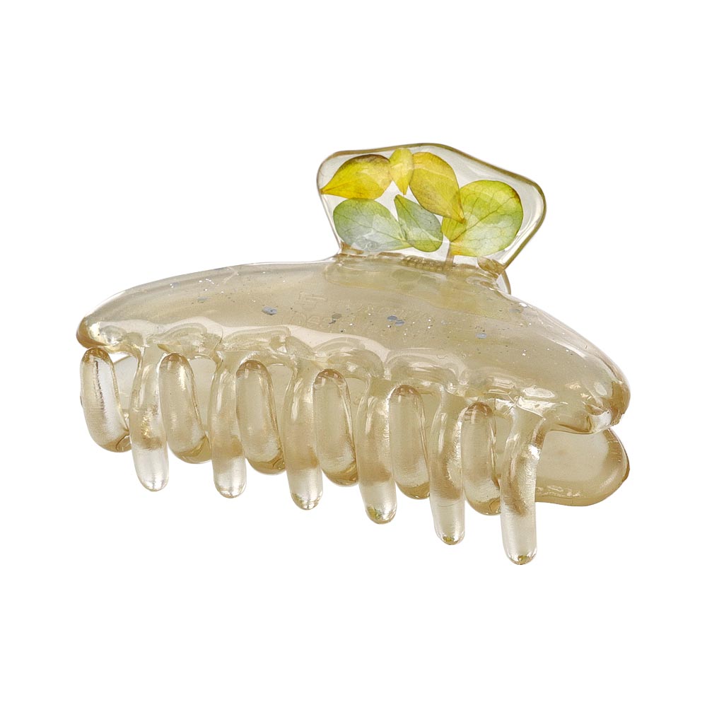 Flower Resin Glitter Hair Claw