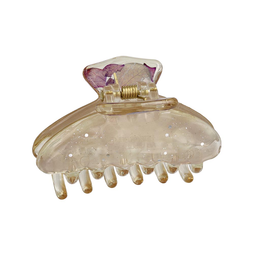 Flower Resin Glitter Hair Claw