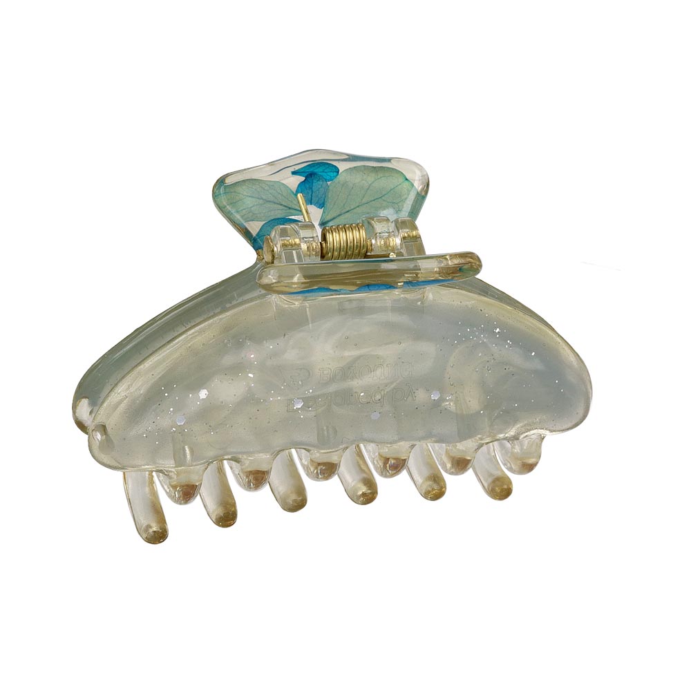 Flower Resin Glitter Hair Claw