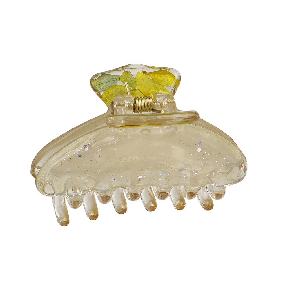 Flower Resin Glitter Hair Claw