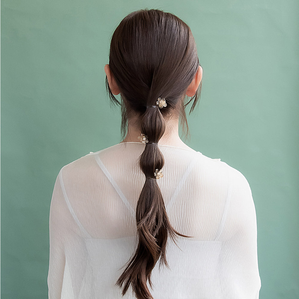 Gemmed Mini Flower Hair Clip Pack