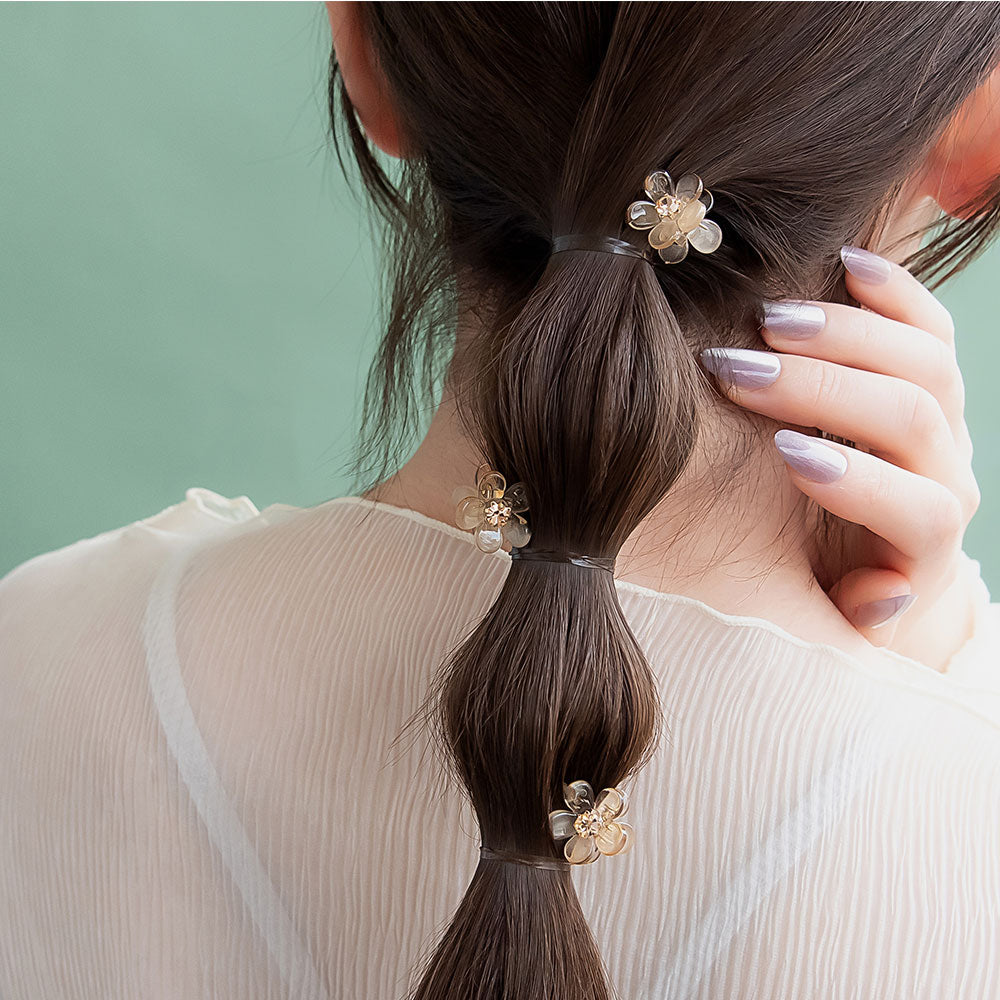 Gemmed Mini Flower Hair Clip Pack