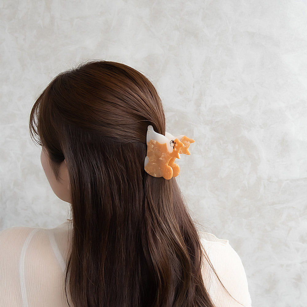 Shiba Inu Acetate Marble Hair Claw