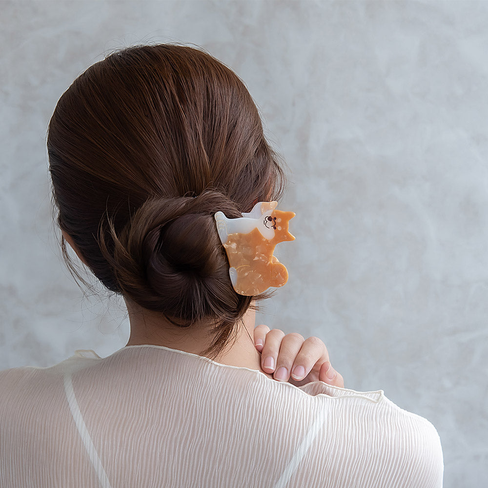 Shiba Inu Acetate Marble Hair Claw