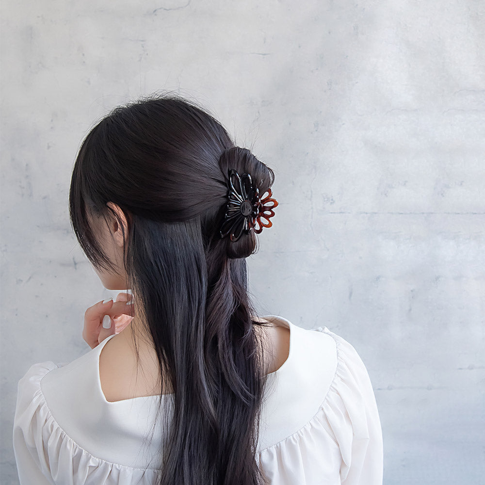 Cutout Flower French Hair Claw Clip
