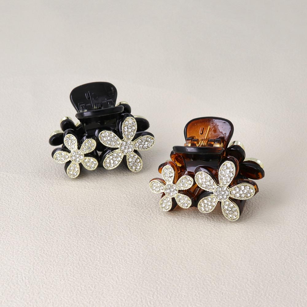 Pave Flower Mini Hair Claw