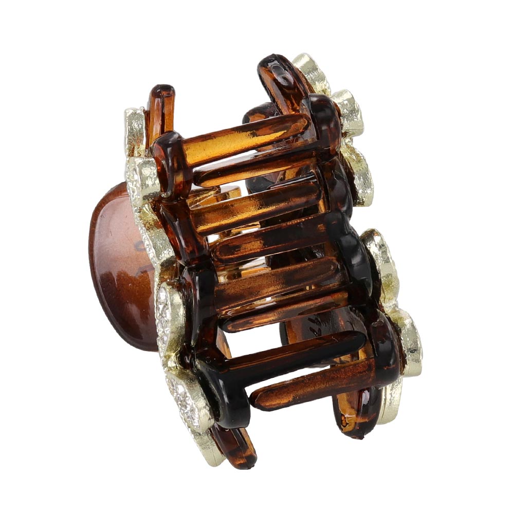 Pave Flower Mini Hair Claw